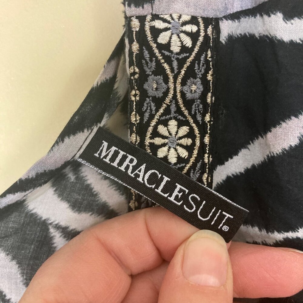 Miraclesuit cover up One Size Caftan Tigre Somre Zebra Tassels Embroidered - Picture 3 of 8